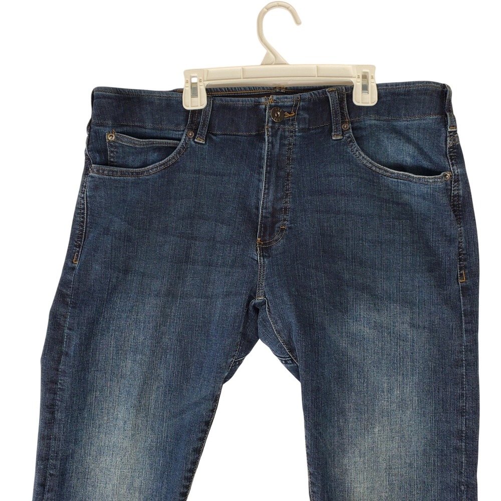 Lee Extreme Motion Slim Fit Straight Leg Jeans Mens 36x30 Dark Wash Blue Stretch